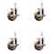 Service Caster 4 Inch 316SS High Temp Glass Filled Nylon 1/2 Inch Threaded Stem Caster Set Brake SS316TS20S414-GFNSHT-TLB-121315-4 - alternate 1